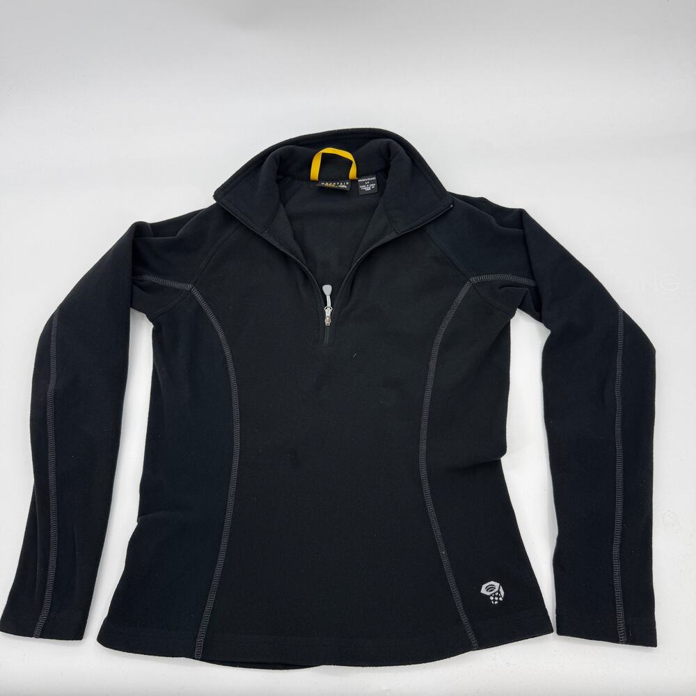 MOUNTAIN HARDWEAR Pullover Fleece Size S Black Long Sleeve 1/4 Zip Sweater